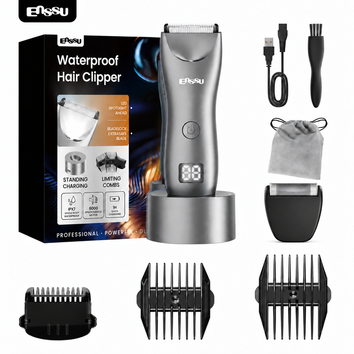Aparador Corporal Masculino ENSSU + Lâmina de Reposição | Kit 2 em 1