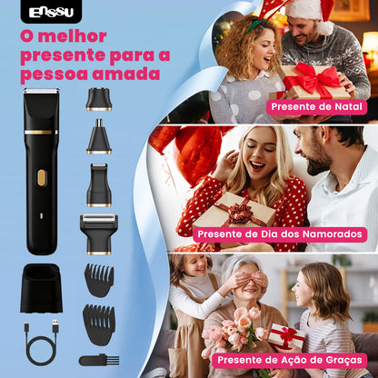 Kit 5 em 1 Feminino ENSSU Max Preto - 6900rpm Type-C IPX7