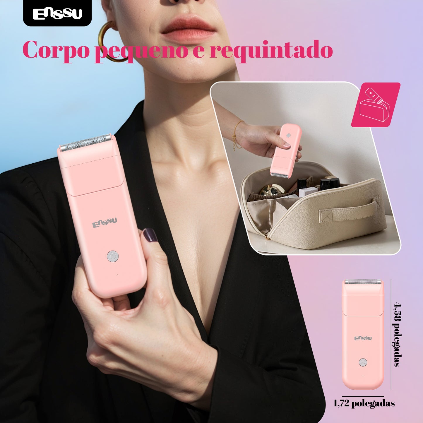 Aparador Feminino ENSSU Ultra Rosa - Cerâmica IPX7 LED Display