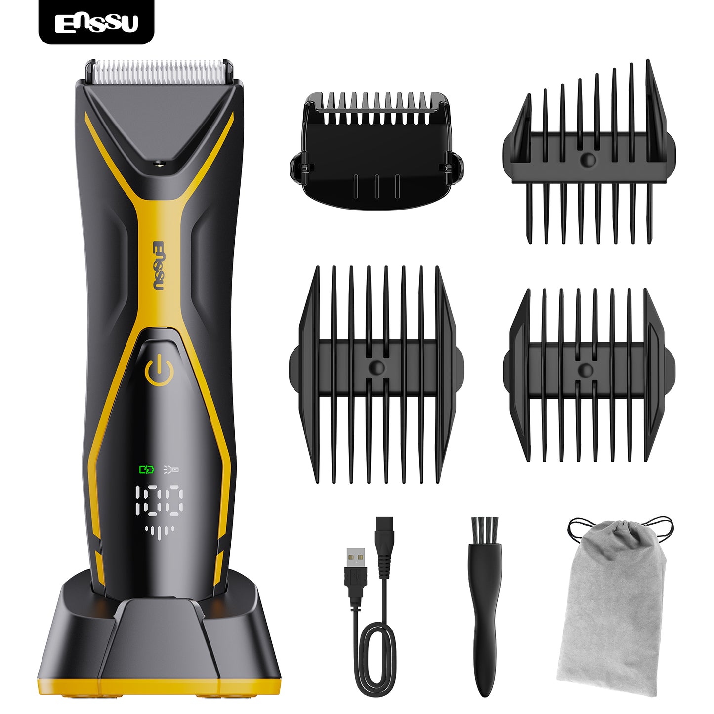 Aparador Corporal 2 em 1 ENSSU Pro Amarelo - BraiLock™ IPX7 Display Digital
