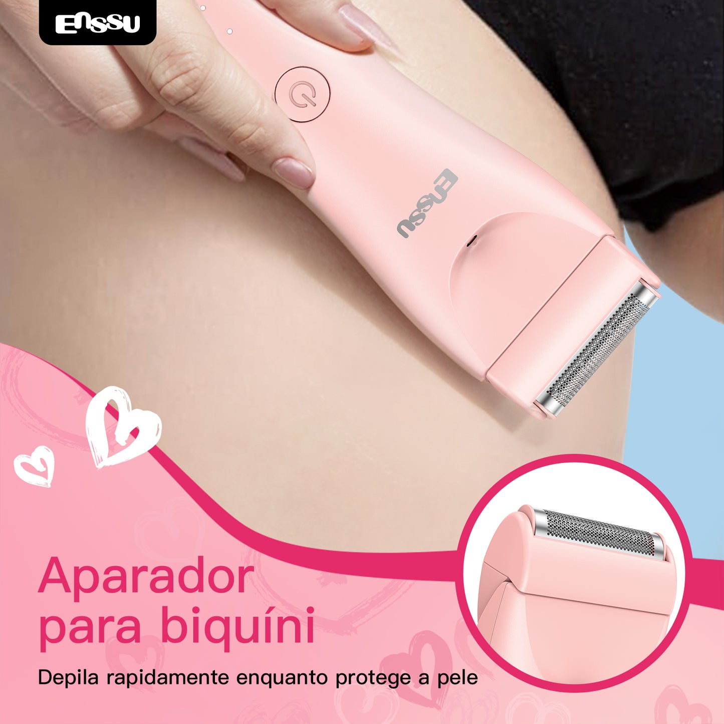 Aparador Feminino 2 em 1 ENSSU Ultra Rosa - BraiLock™ LED IPX7