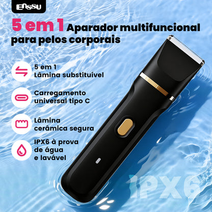 Kit 5 em 1 Feminino ENSSU Max Preto - 6900rpm Type-C IPX7