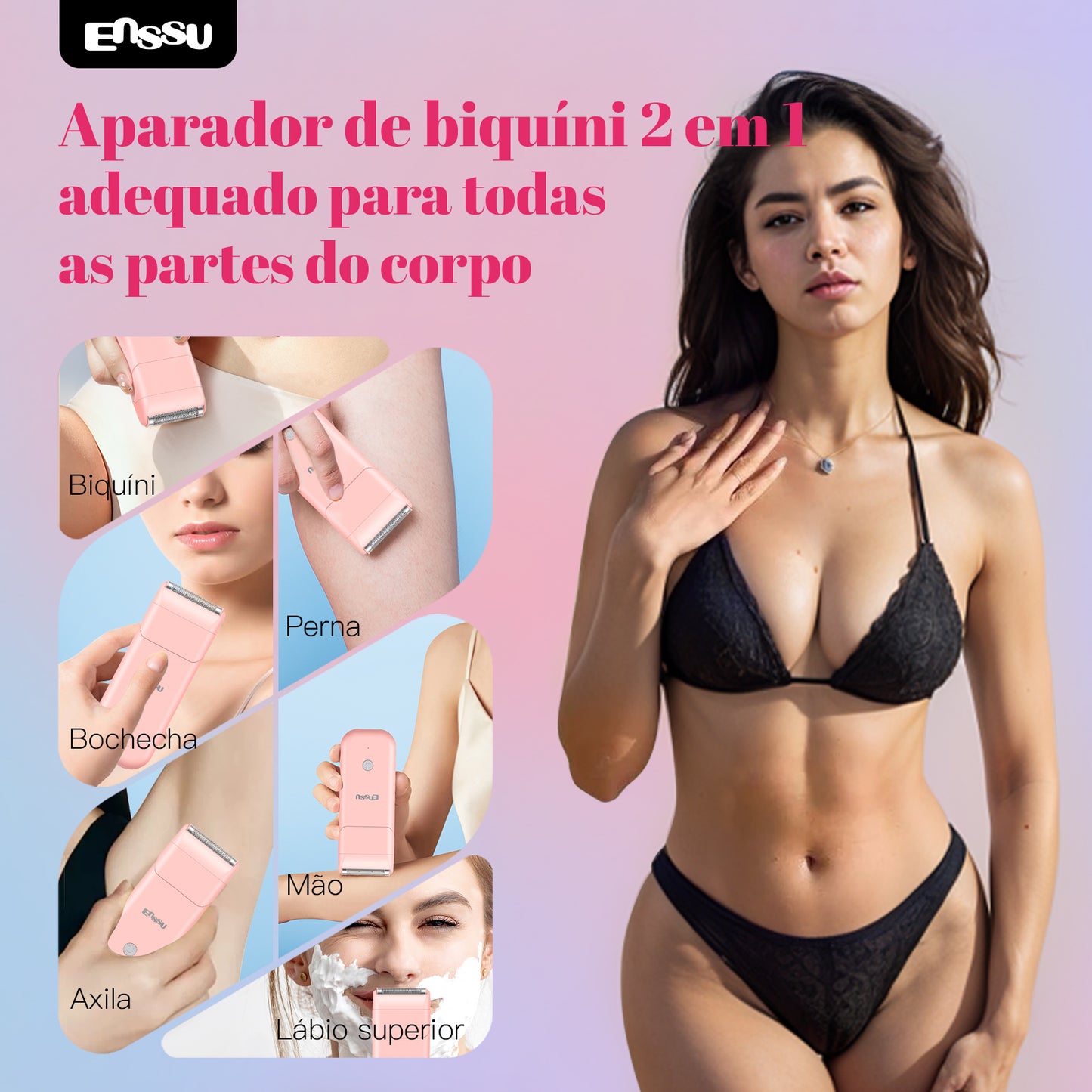 Aparador Feminino ENSSU Ultra Rosa - Cerâmica IPX7 LED Display