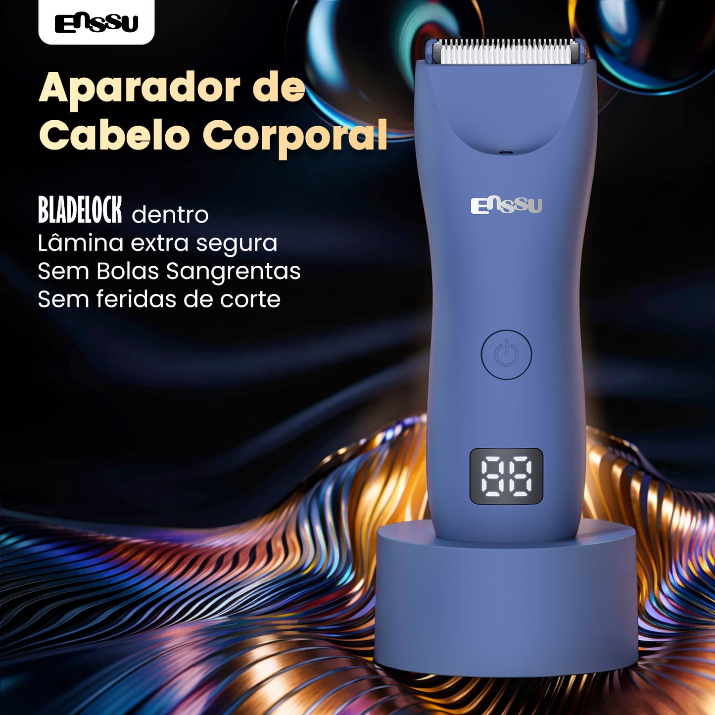Aparador ENSSU Pro Azul - Display Digital Lanterna IPX7 BraiLock™