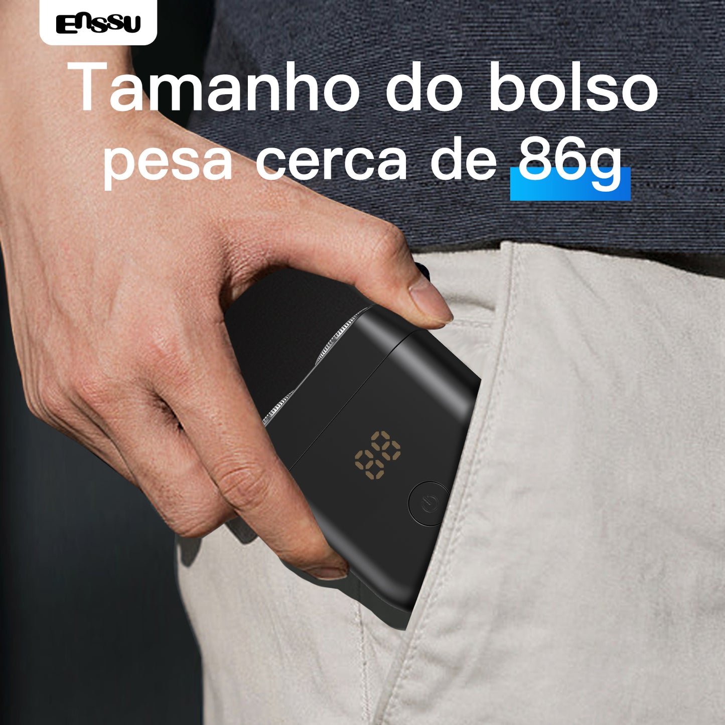Barbeador Elétrico ENSSU para Homens  Aparador de Barba Sem Fio à Prova d'Água Recarregável via USB