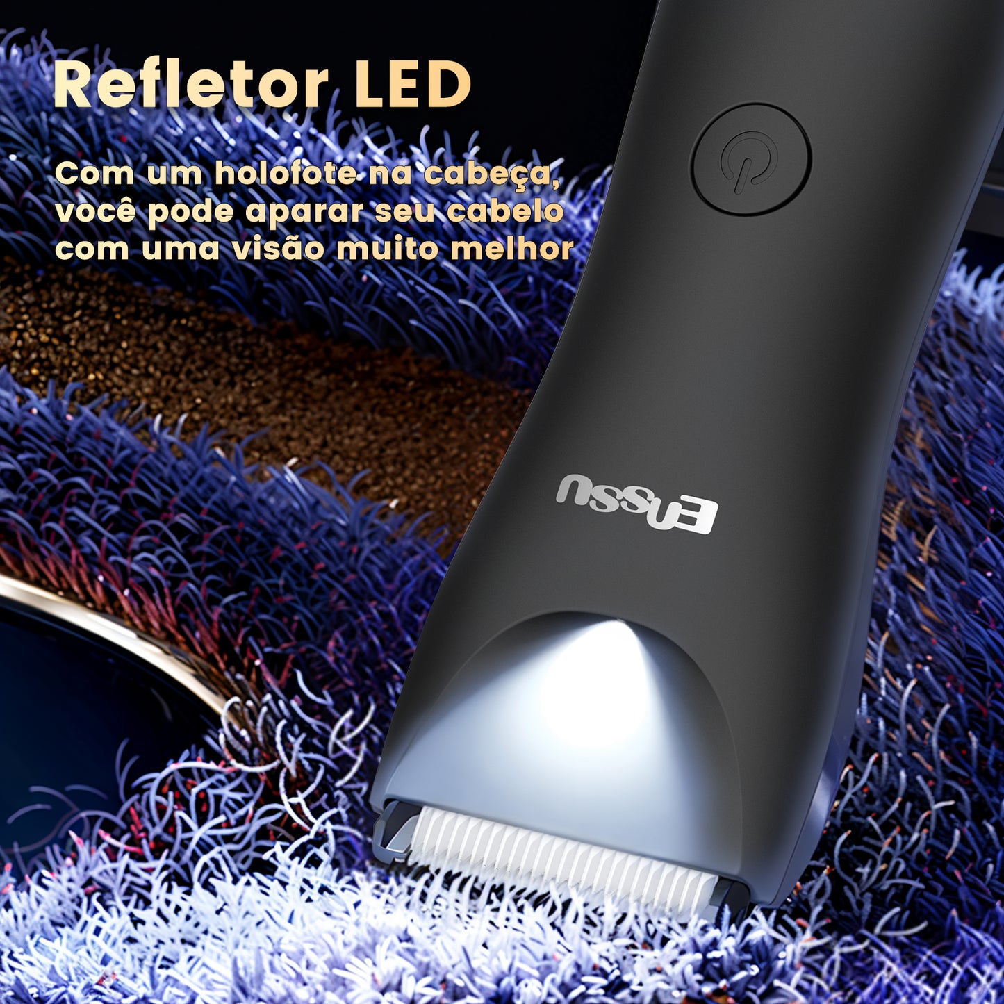 Aparador 2 em 1 ENSSU Ultra Preto - BraiLock™ Base LED IPX7