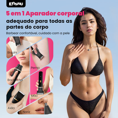 Kit 5 em 1 Feminino ENSSU Max Preto - 6900rpm Type-C IPX7