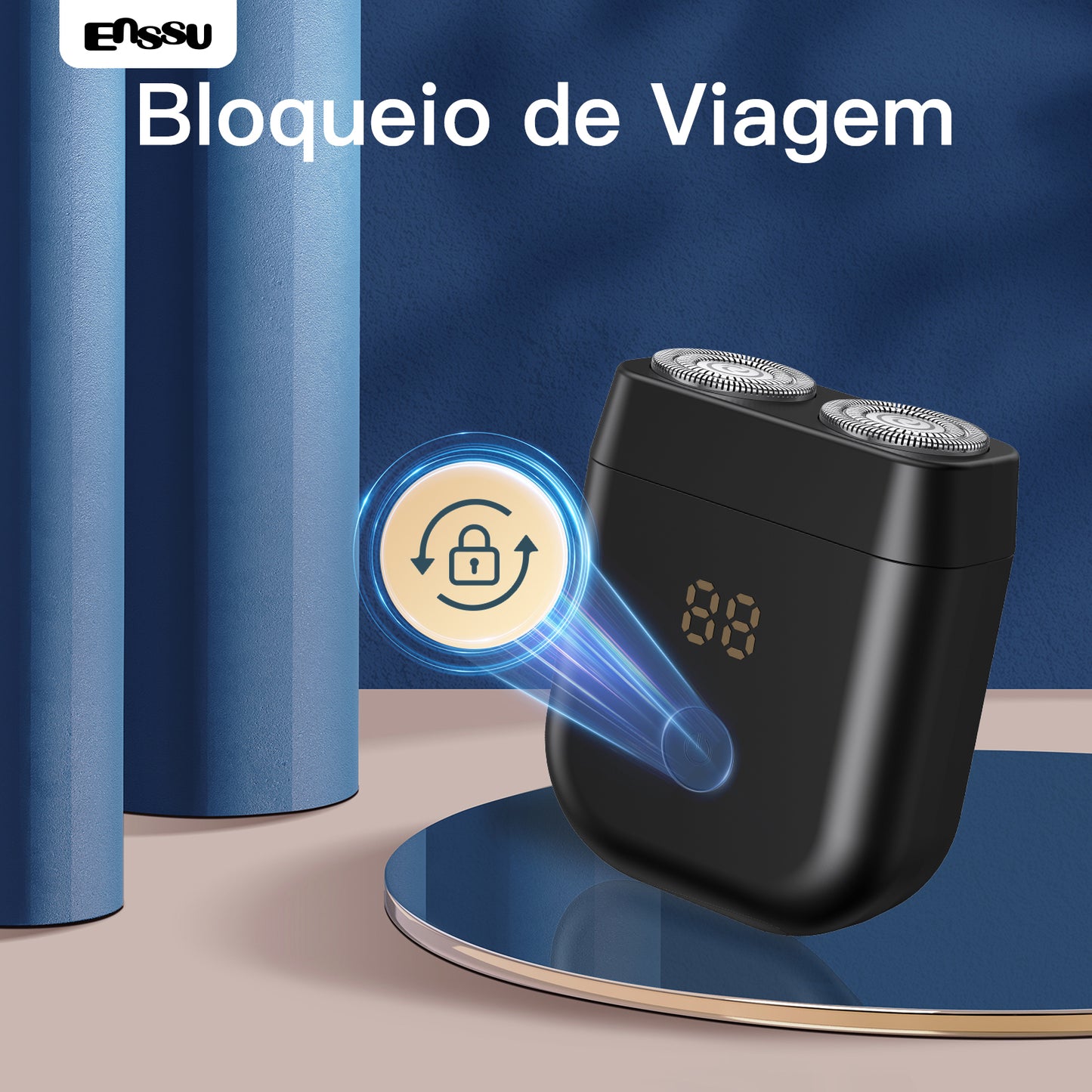 Barbeador Elétrico ENSSU para Homens  Aparador de Barba Sem Fio à Prova d'Água Recarregável via USB
