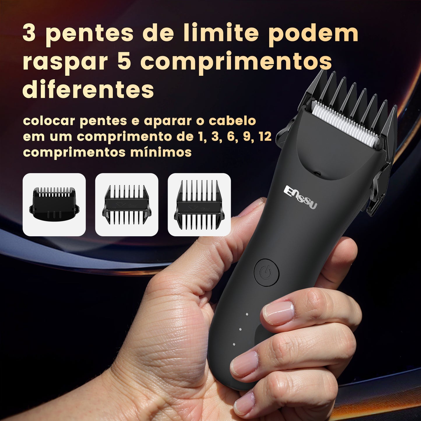 Aparador 2 em 1 ENSSU Ultra Preto - BraiLock™ Base LED IPX7