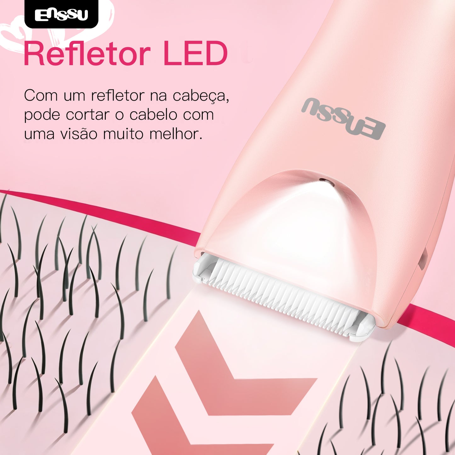 Aparador Feminino 2 em 1 ENSSU Ultra Rosa - BraiLock™ LED IPX7
