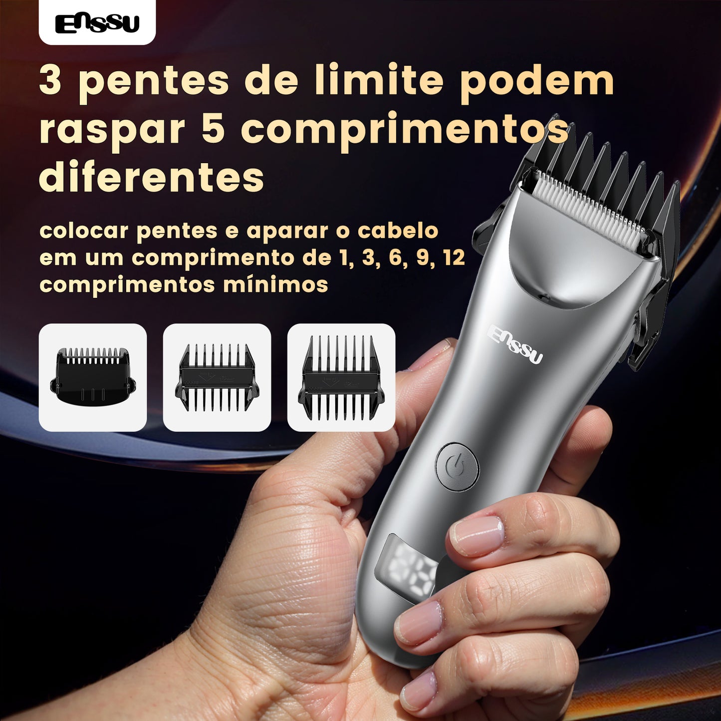 Aparador Corporal ENSSU Pro Cinza - Display Numérico 60min IPX7