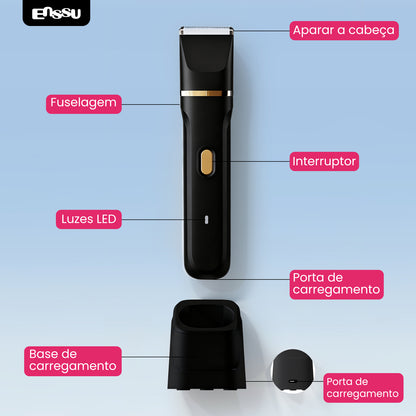 Kit 5 em 1 Feminino ENSSU Max Preto - 6900rpm Type-C IPX7