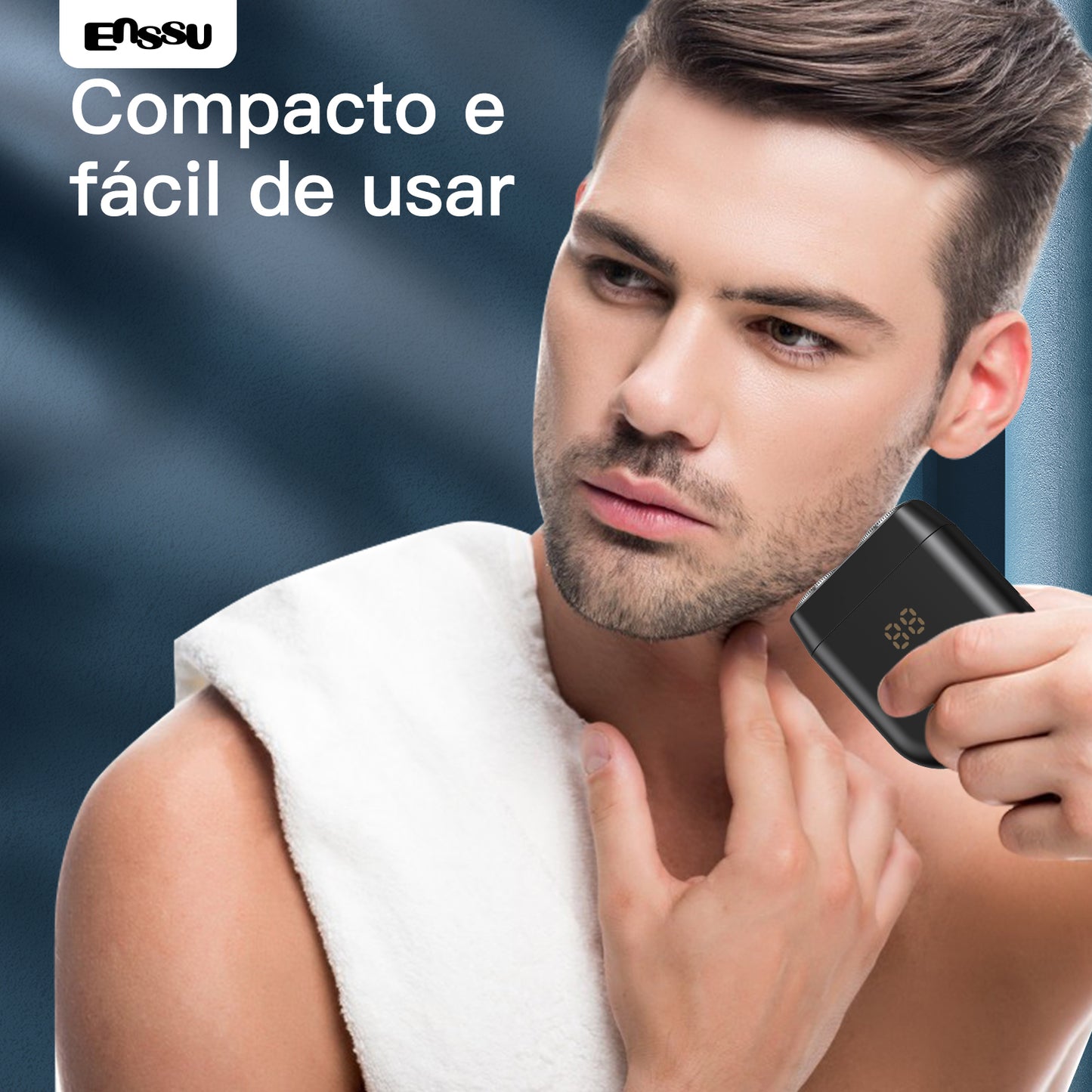 Barbeador Elétrico ENSSU para Homens  Aparador de Barba Sem Fio à Prova d'Água Recarregável via USB