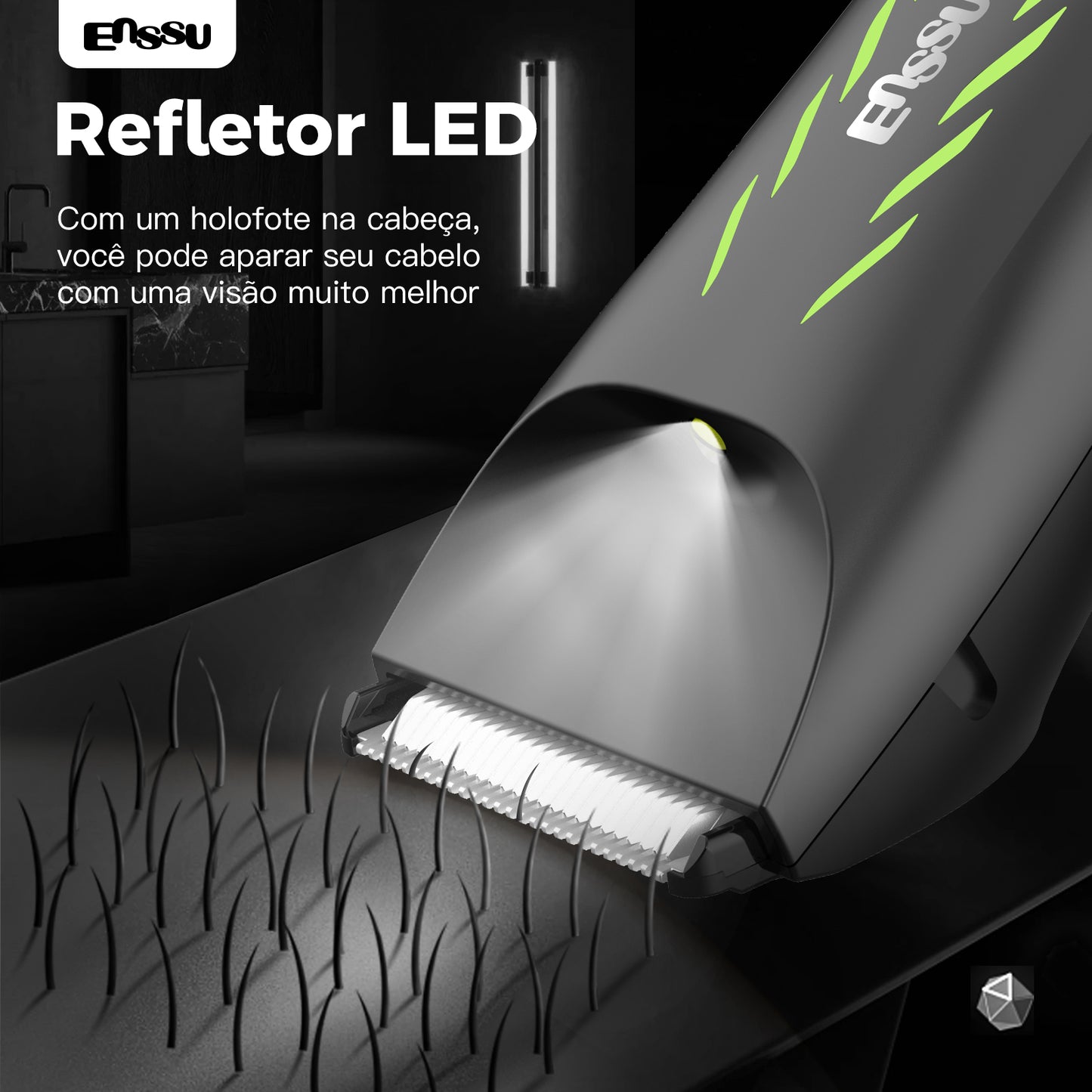 Aparador Pro ENSSU Verde - Display Digital Lanterna Pentes IPX7