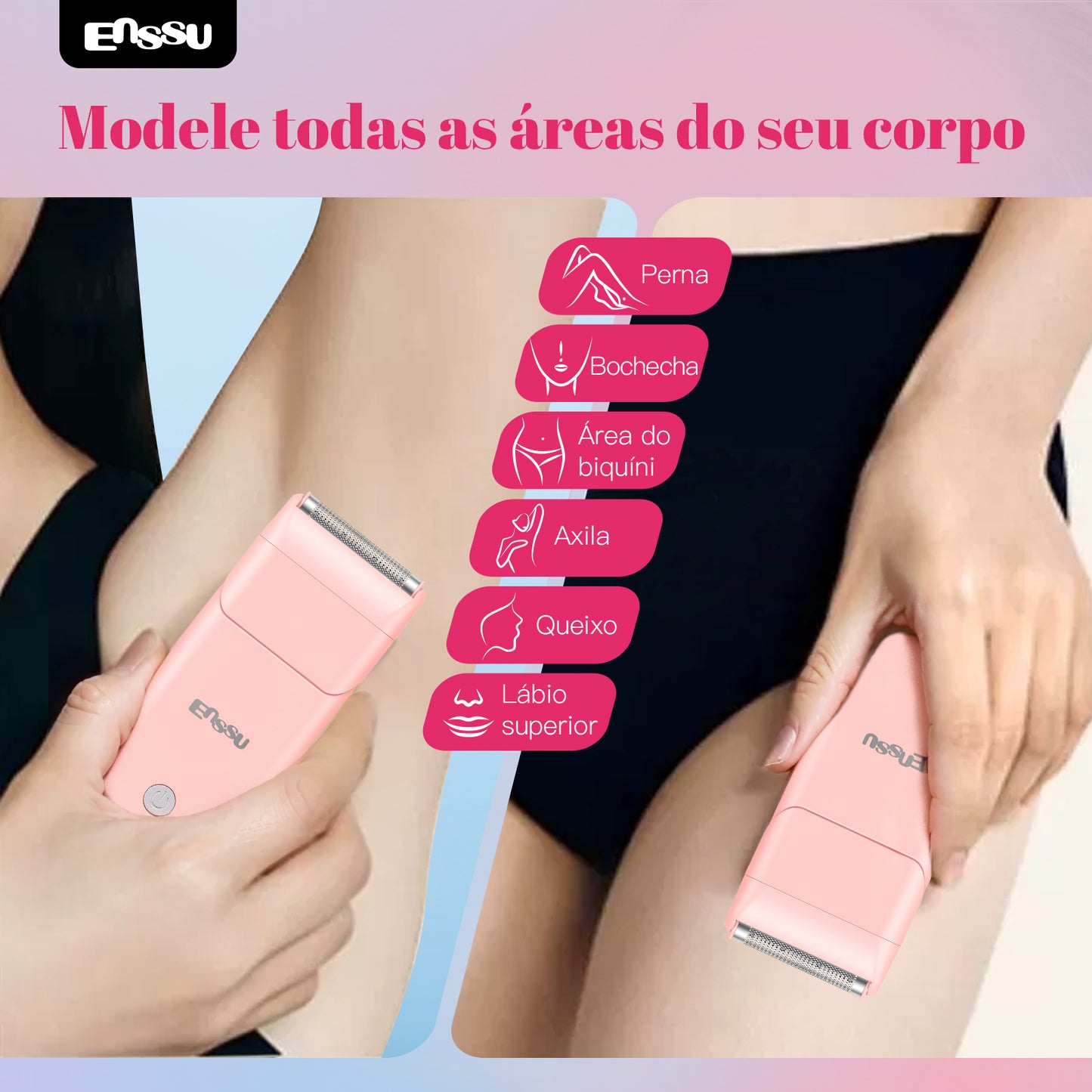 Aparador Feminino ENSSU Ultra Rosa - Cerâmica IPX7 LED Display