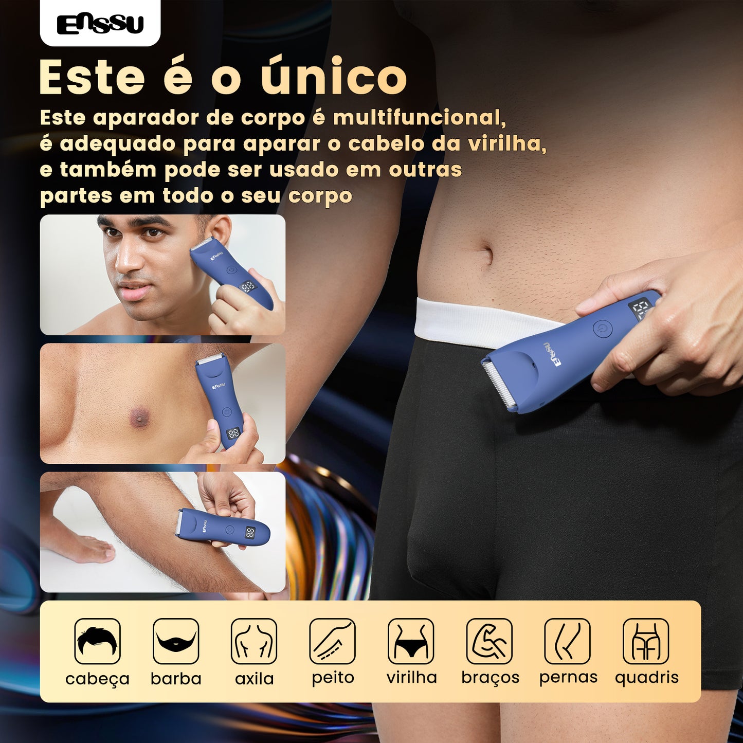 Aparador ENSSU Pro Azul - Display Digital Lanterna IPX7 BraiLock™
