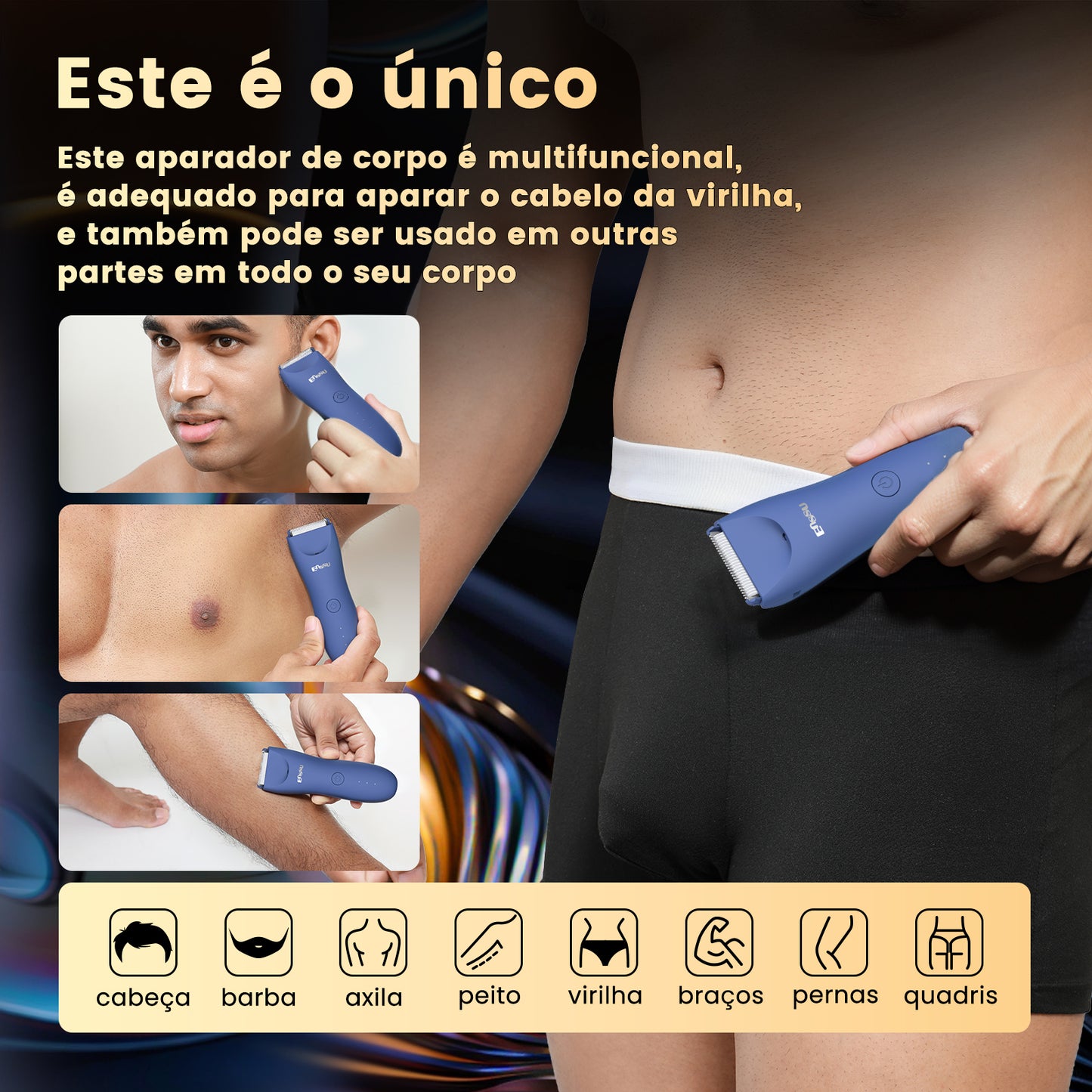 Aparador de Pelos ENSSU Ultra Azul - BraiLock™ LED 60min IPX7