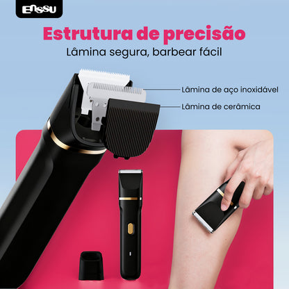 Kit 5 em 1 Feminino ENSSU Max Preto - 6900rpm Type-C IPX7