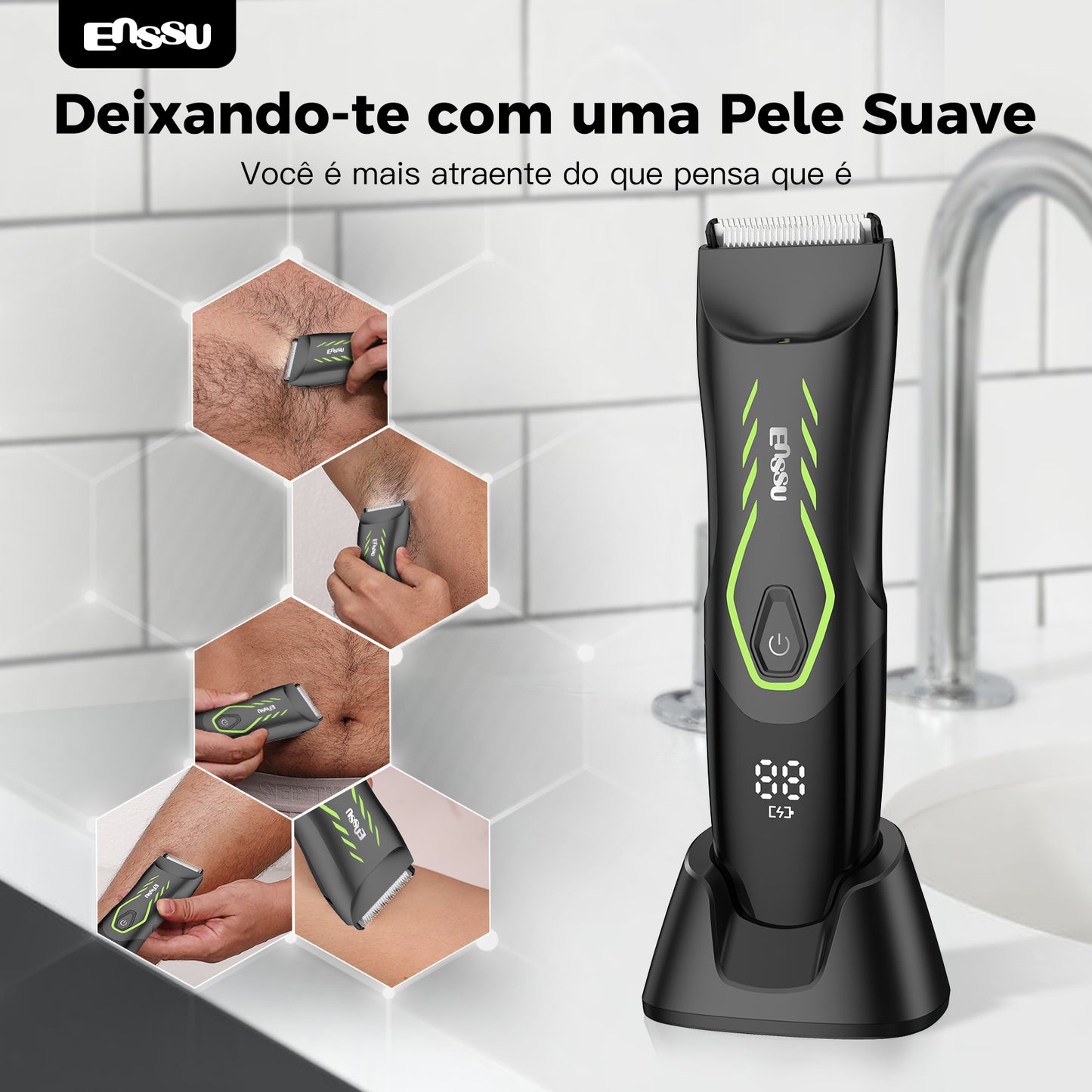 Aparador Pro ENSSU Verde - Display Digital Lanterna Pentes IPX7