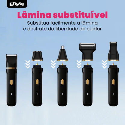 Kit 5 em 1 Feminino ENSSU Max Preto - 6900rpm Type-C IPX7