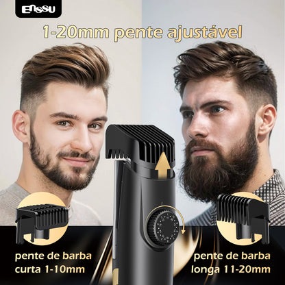 Aparador Barba Sucção ENSSU Max Preto - 1-20mm Display IPX7