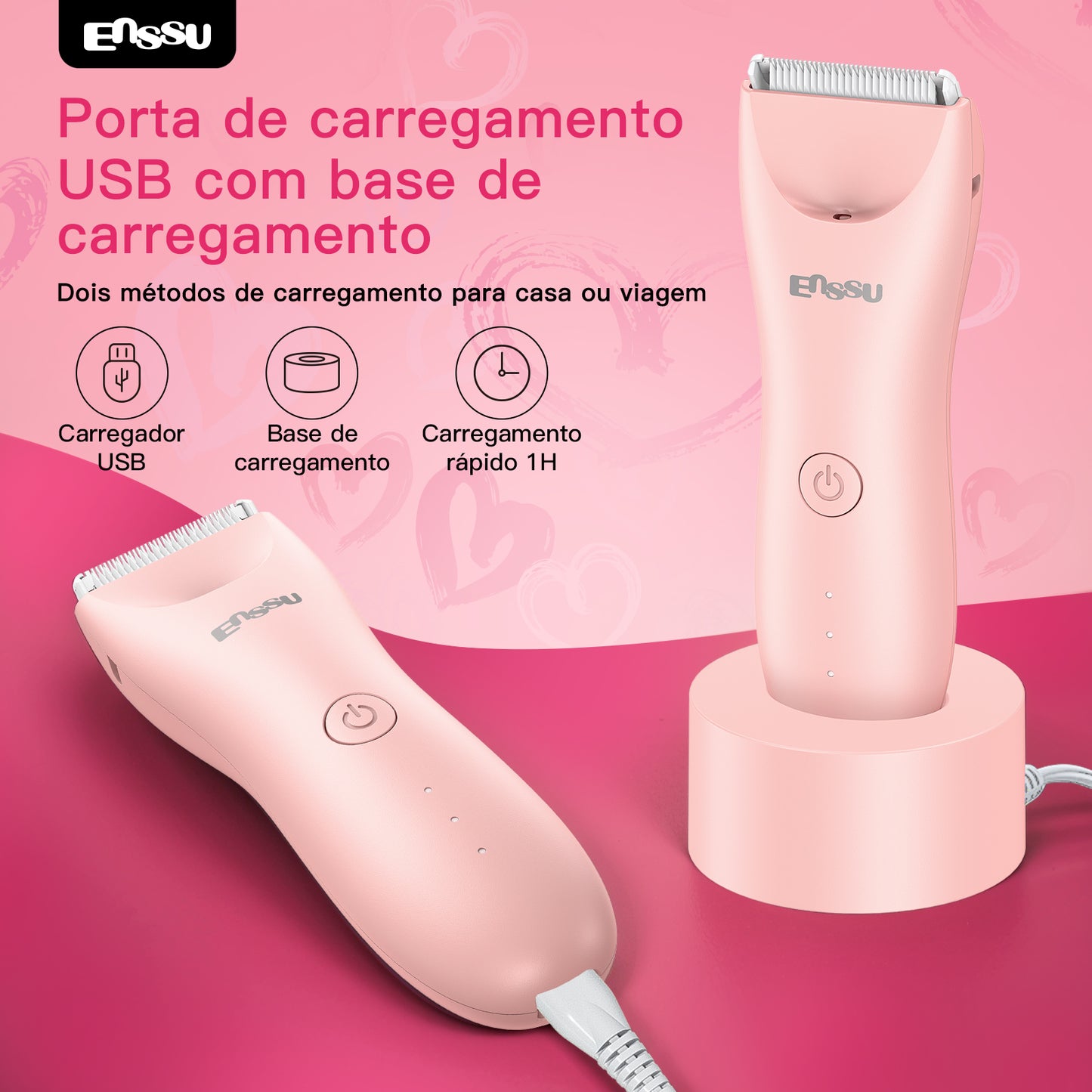 Aparador Feminino 2 em 1 ENSSU Ultra Rosa - BraiLock™ LED IPX7