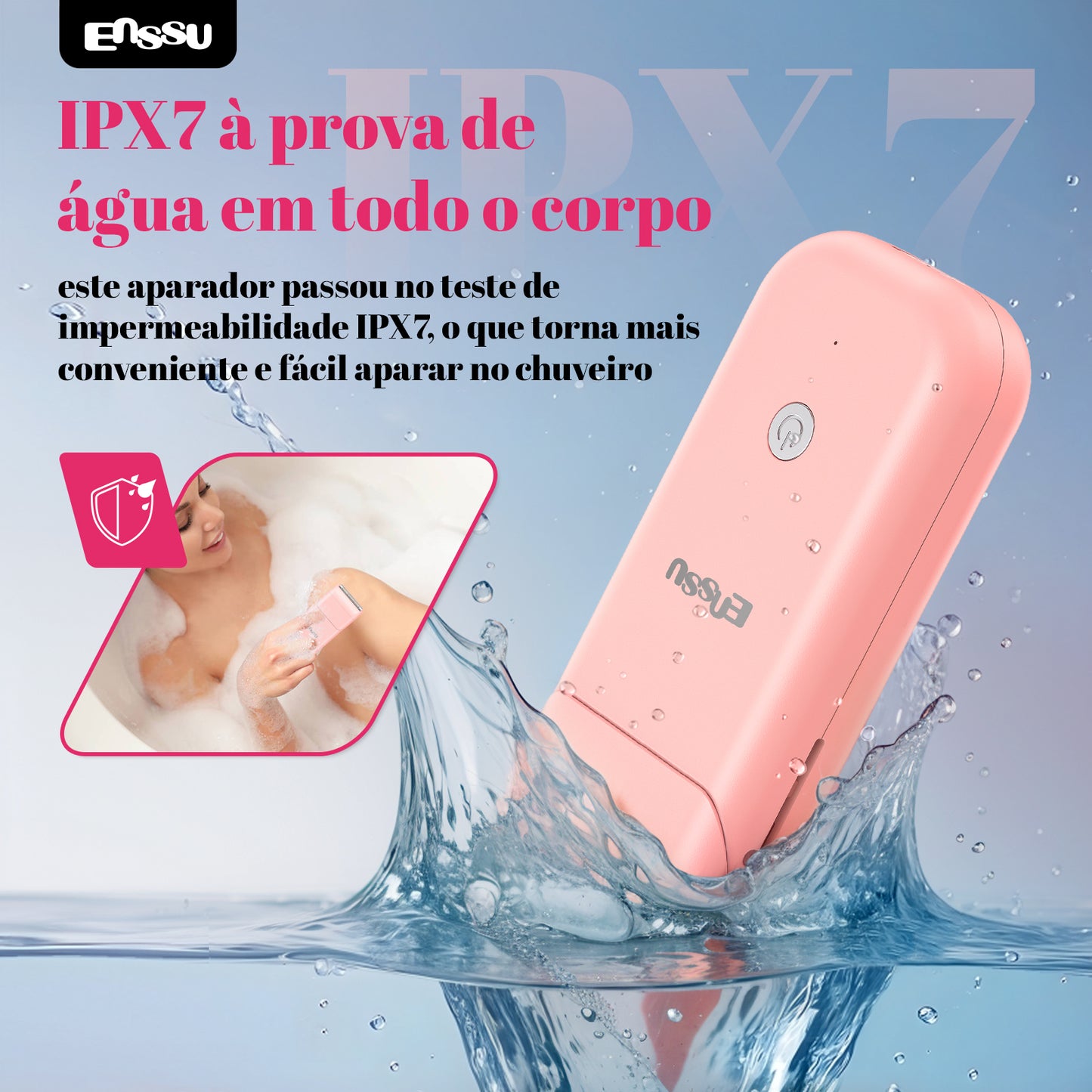 Aparador Feminino ENSSU Ultra Rosa - Cerâmica IPX7 LED Display