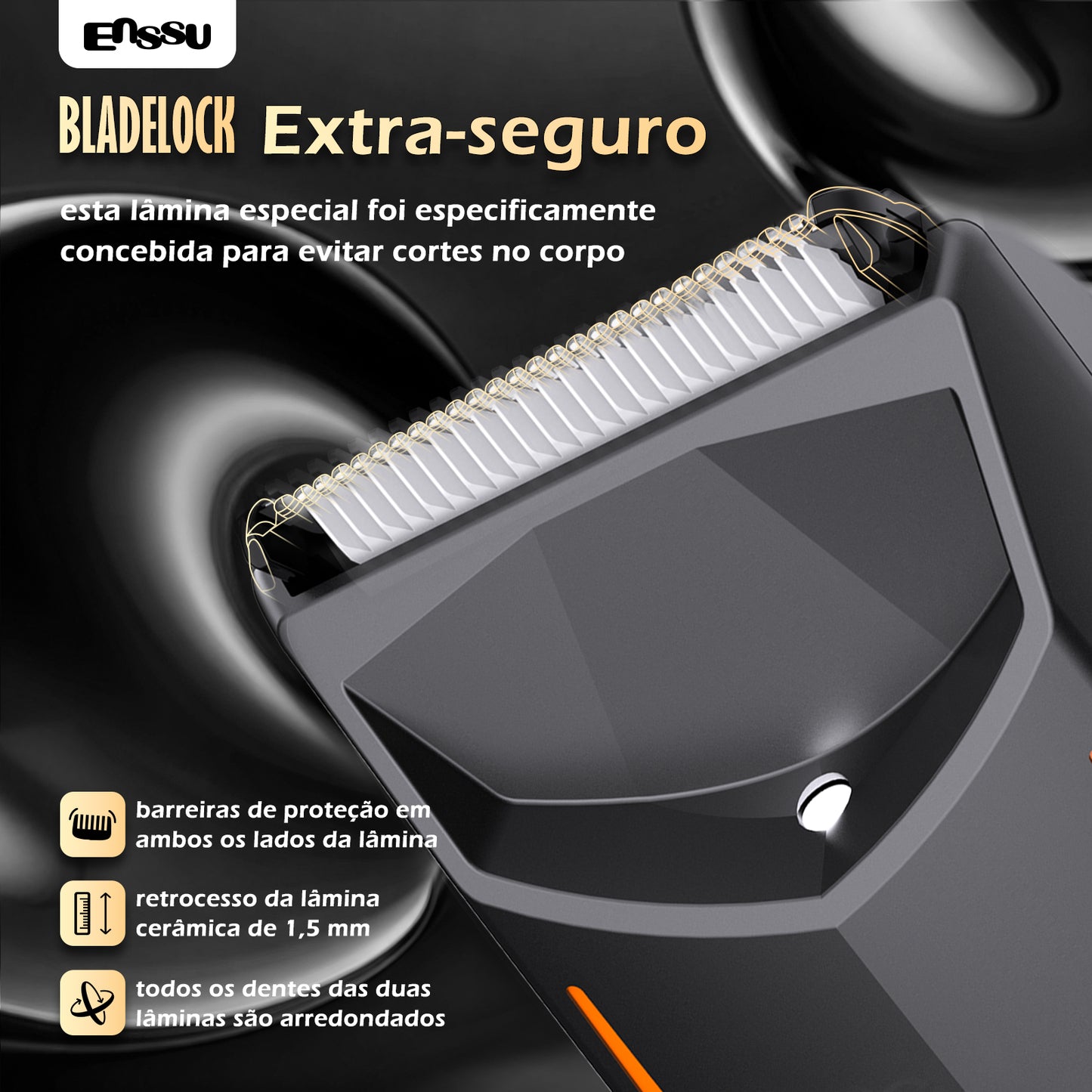 Aparador Precisão ENSSU Pro Laranja - Display Digital Pentes Especiais IPX7