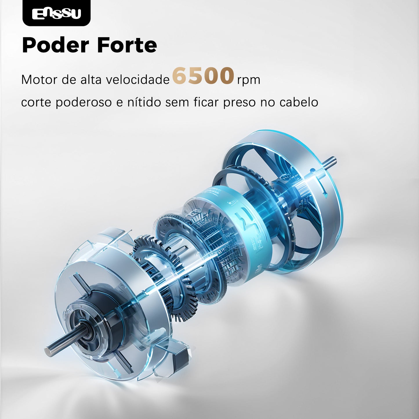 Aparador Profissional ENSSU Pro Preto - T-Blade LED Display Type-C Recarregável