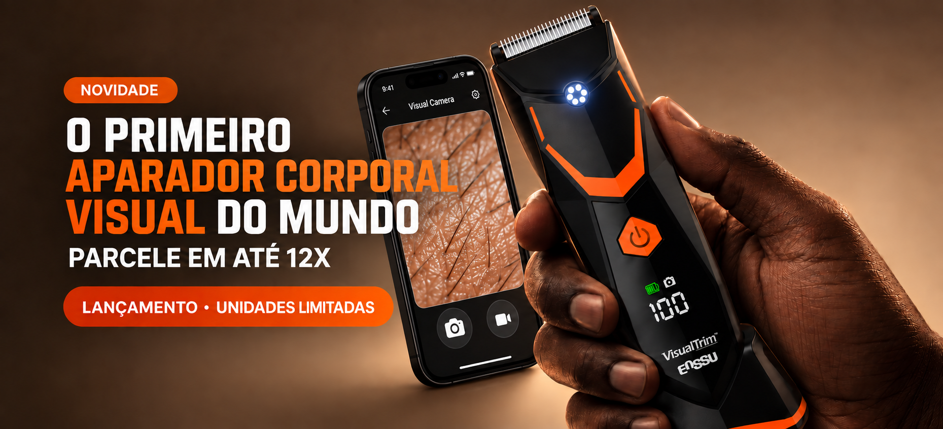 ENSSU Vtrim com câmera e visualização em tempo real no celular