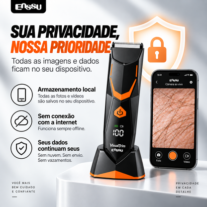 Aparador de Pelos Inteligente com Câmera HD e Visualização em Tempo Real pelo Celular